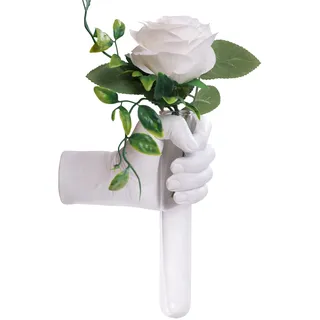 Weiß Wandvase mit Händen, Wanddekoration, Handskulptur, hängende Wandvase für einzigartige Dekoration in Wohnzimmer, Eingang und Zimmer, Wandstatue, Handwandkunst-Dekor, Wall Decor und Deko Wand