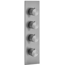 Gessi 316 Fertigmontage-Set Unterputz-Thermostat, vertikalen Montage, 3 separate Wege, eine Rosette, 54516, Farbe: Edelstahl matt gebürstet