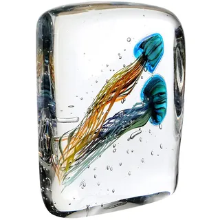 Casablanca by Gilde GILDE Dekoobjekt »Briefbeschwerer Qualle Funny Medusa 2" blau; klar; orange H. 22 cm