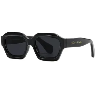 SHEEN KELLY Retro Sonnenbrille Orange Dick Sechseckig für Herren Damen Trendig übergroß Quadratisch Klobig Schwarz 90er Jahre Brille