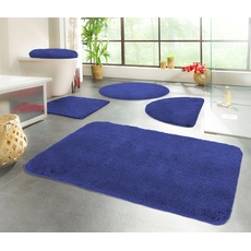 Bild Badematte »Chaozhou«, Höhe 20 mm, rutschhemmend beschichtet, fußbodenheizungsgeeignet, Badteppich, Uni Farben, als rechteckig, rund & Set erhältlich, blau