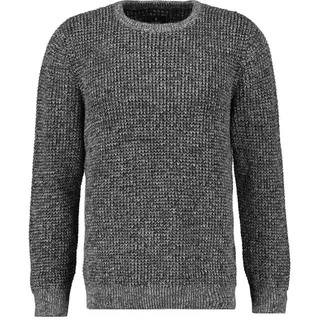 Rundhalspullover RAGMAN, Herren, Gr. 48, grau (grau, melange, 193), Strick, 100% Baumwolle, Rundhals, Pullover Rundhalspullover