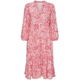 ONLY Damen Onlmilana 7/8 Dress WVN Noos Elegantes Kleid Mit V-Ausschnitt Und 7/8-Ärmeln Und Knopfverschluss, Cloud Dancer, Large