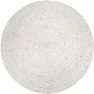 Paco Home Teppich »Viborg 595« rund 13 mm Höhe Jute, Modern, Boho, Handgefertigter Natur-Teppich, weiß