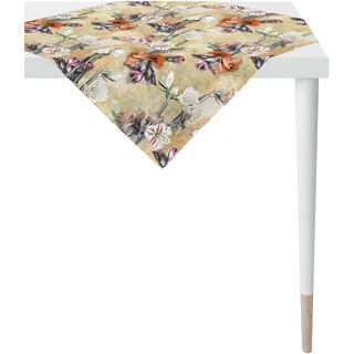 Mitteldecke APELT "2713 Herbstzeit, Herbstdeko, Herbst" Gr. 2, bunt (natur, orange, weiß, bunt), B:100cm L:100cm, Baumwolle, Tischdecken, Mitteldecke, Digitaldruck