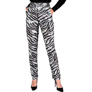 W WIDMANN MILANO Party Fashion - Party Fashion Paillettenhose für Damen, Disco Fever, Schlagermove, Damenhose, Animal Print