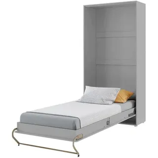 Furniture24 Schrankbett Concept PRO Vertikal, Wandklappbett, Bettschrank, Wandbett, Schrank mit integriertem Klappbett, Funktionsbett 90 x 200 cm, Grau, Vertikal - Grau