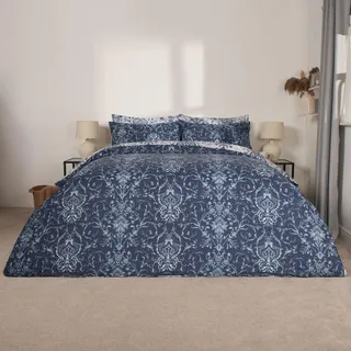 OHS Bettwäsche-Set für Einzelbett, Paisley, Bettbezug für Einzelbett, luxuriös, ultraweich, bequem, Einzelbettdecke mit Kissenbezug, pflegeleicht, Bettbezüge, Marineblau