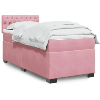 CLORIS Boxspringbett mit Matratze Rosa 80x200 cm Samt - Klassische Betten 3286173 - Rosa