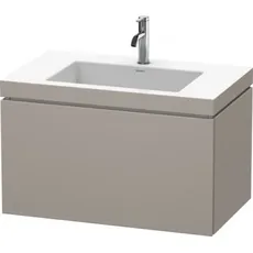 Duravit L-Cube Möbelwaschtisch c-bonded mit Unterbau wandhängend, 80x48 cm, 1 Auszug, ohne Überlauf, 3 Hahnlöcher, Farbe: Terra Matt