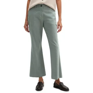 7/8-Hose MARC O'POLO "MARTHE FLARED", Damen, Gr. 36, N-Gr, foggy blau, Web, Obermaterial: 96% Baumwolle, 4% Elasthan, unifarben, regular fit knöchelfrei, Hosen 7/8-Hose, aus Baumwoll-Stretch-Satin, Flared Fit