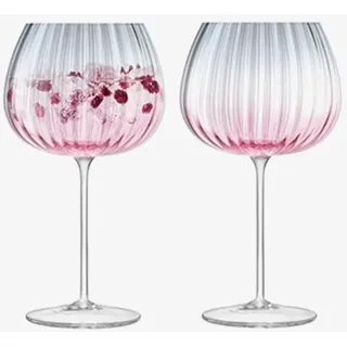 LSA International Dusk Ballonkelch, Glas, Pink, 2 Stück (1er Pack), 2