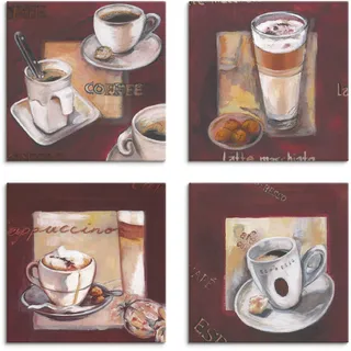 Artland Leinwandbild »Kaffee I, -II, -III, -IV«, Getränke, (4 St.), 4er Set, verschiedene Größen Artland braun