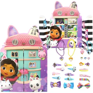 JoyToy Gabby’s Dollhouse Adventskalender mit Schmuck und Haarschmuck - 28x7x40 cm