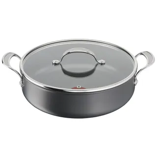 Tefal H9129943 Flache Pfanne, 30 cm, Jamie Oliver, harteloxiert, Aluminium, 5,4 Liter, Schwarz