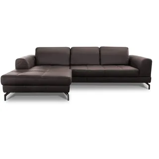 sit&more Eckcouch Leder 2-Sitzer Braun
