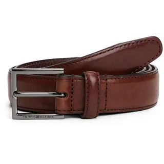 Ledergürtel TOMMY HILFIGER "HUDSON LEATHER 3.0 cm breit", Herren, Gr. 100, coffee bean, Web, Rindsleder, unifarben, Gürtel Ledergürtel, Größenverstellbar