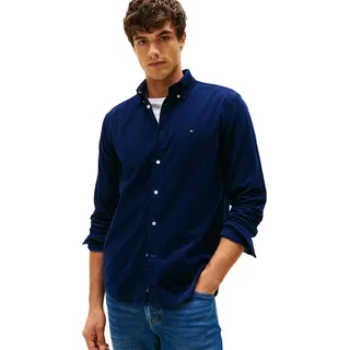 Tommy Hilfiger Herren Solid Cord RF Shirt MW0MW40486 L/S Shirt, Blau, 3XL, Blau (Imperial Navy), 3XL