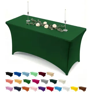 Utopia Kitchen Spandex-Tischdecke 1 Packung [6FT, Smaragdgrün] Waschbare und knitterfreie rechteckige Stretch-Tischdecke für Veranstaltungen, Hochzeiten, Bankette und Partys [183Lx76Wx76H] cm