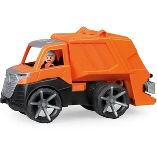 Lena Spielzeug-Müllwagen "TRUXX2" inklusive Spielfigur, Made in Europe, orange