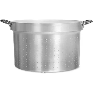 Pentole Agnelli Nudelsieb Zylindrische für Kochtopf, aus Aluminium, mit 2 Griffen aus Edelstahl, Silber 36 cm silber / schwarz