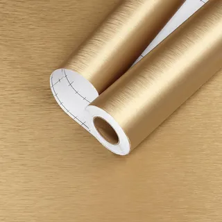 Yullpaper Tapete Gold Möbelfolie Küchenfolie Selbstklebend Abwaschbare Folie Arbeitsplatte Küche Klebefolie Gold für Möbel Küchenschränke Metal Tapete Badezimmer Wasserfest Dekofolie 40cm X 300cm