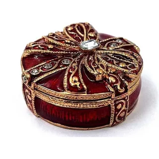 Exklusive Schmuckschatulle aus Metall mit Kristallen - B0118-08