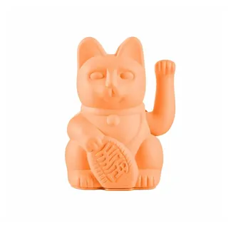 donkey Lucky Cat Peach - pfirsichfarbene Winkekatze Maneki Neko, 15cm groß