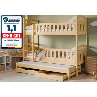 Kids Collective Etagenbett Kids Collective 90 x 200 cm Kiefer lackiert natur beige