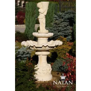 Springbrunnen Garten Teich Brunnen Steinbrunnen Gartenbrunnen Stein Fontaine - Weiß