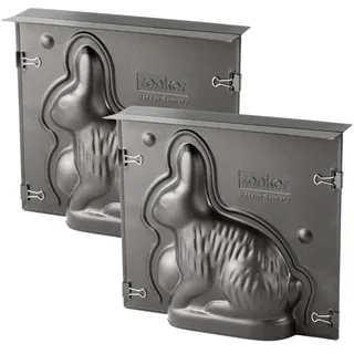 Zenker 9917450 Backform Osterhase, 3 Größen Hase, 3D Osterhase, Stahl, Teflon, 21,5 x 19 x 6 cm
