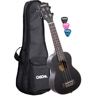 Cascha Premium Mahagoni Ukulele-Set Schwarz