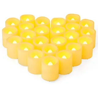 Yakpo 24 Stück 3,8 x 4,6 cm flammenlose, flackernde, batteriebetriebene Teelichter, 200+ Stunden LED-Votivkerzen, elektrische Kerzen für Hochzeit, Halloween, Kürbislichter, Weihnachtsdekorationen