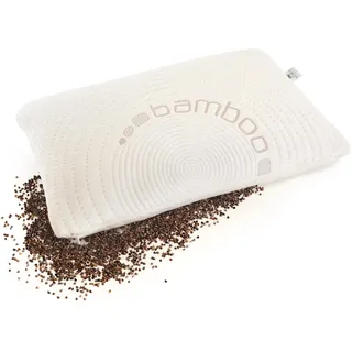 NATURECA Buchweizenkissen Nackenkissen Buchweizen Kopfkissen nackenschmerzen, Seitenschläferkissen mit Bambus Kissenbezüge, Buchweizenschalen nackenstützkissen orthopädisches Kissen (40x60 cm)