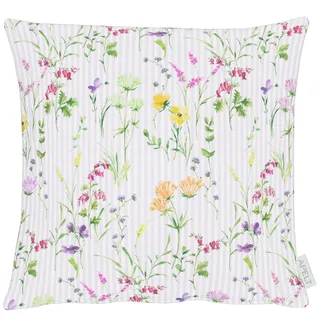 Dekokissen APELT "3105", lila, bunt, bedruckt geblümt, B:39cm H:10cm L:39cm, Mischgewebe, Dekokissen_Sitzkissen_Kissenhüllen, Dekokissen