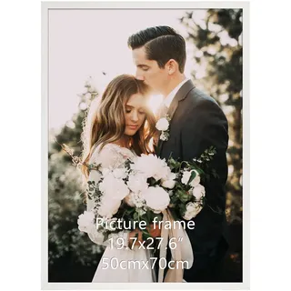 Giftgarden Weiß Bilderrahmen 50x70 cm - Aluminium Rahmen für Fotos, Zertifikate und Poster - Großer Fotorahmen für Wohnzimmer, Schlafzimmer, Arbeitszimmer