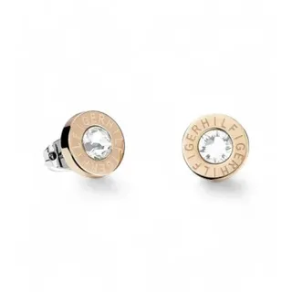 Tommy Hilfiger für Damen. 2700752 Edelstahl-Knopf-Ohrringe rosévergoldet (OSFA), Lässig, Rosa, Rostfreier Stahl