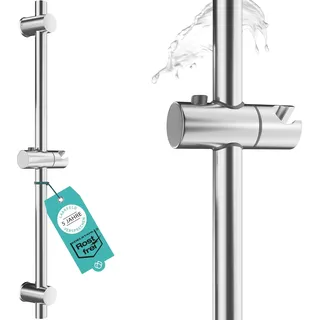 LAAKFELD Duschstange aus Edelstahl 66 cm rostfrei - Flexible Brausestange | Duschstange variable Bohrlöcher dank flexibler Wandhalterungen – Duschstange & Gleiter oben einfach, universell, stabil