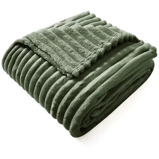 Wohndecke OTTO HOME "Millara", grün (dunkelgrün), B:150cm L:200cm, Polyester, Wohndecken, Wohndecke, Kuscheldecke in Cord-Optik, 150x200 cm, Wohndecke, Sofadecke