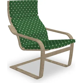 ABAKUHAUS Weihnachten Poäng Sessel Polster, Vintage Dots, Sitzkissen mit Stuhlkissen mit Hakenschlaufe und Reißverschluss, Grün und Weiß - Grün