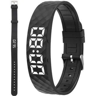 CEWROM Vibratime Vibrationsalarm Uhr, Vibration Alarm Clock, Portable Wecker Armband -Up to 8 Alarms per Day, Wecker Laut für Tiefschläfer, Weihnachts Geschenke für Kinder Erwachsene (Schwarz)