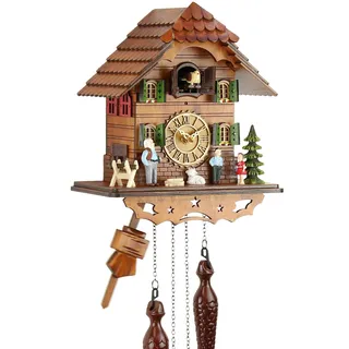 Eble Kuckucksuhr Kuckuckuhr Echtholz NEU batteriebetriebenes Quartzwerk Musik Kuckuckruf Heidi Haus 25cm- 60820000