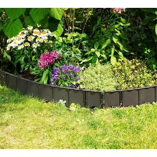 GARANTIA Rasenkante Edgar 450 x 13 cm 6 Stück Anthrazit-Braun
