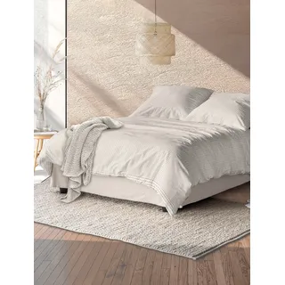 Bettwäsche IRISETTE "Easy 8659", natur, B/L: 135cm x 200cm, 1 Stk., 1 Stk., Seersucker, B/L: 80cm x 80cm, 2, Seersucker, Obermaterial: 100% Baumwolle, Bettwäsche, Bettwäsche, kühlend und atmungsaktiv, pflegeleicht und bügelfrei