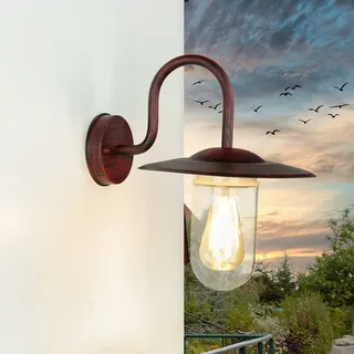 Wandleuchte außen IP44 in Kupfer Ø29cm E27 IP44 Haus Terrasse Maritim Außenlampe