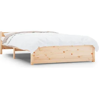 vidaXL Massivholzbett ohne Matratze 120x200 cm - Braun