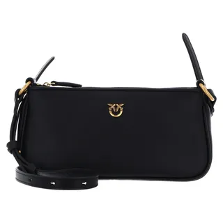 PINKO Umhängetasche Half Moon Horizontal Mini Vite Black + Antique Gold schwarz - Schwarz