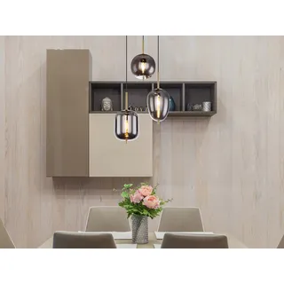 3 flammige LED Rauchglas Pendelleuchte, Esszimmerleuchten hängend über Esstisch