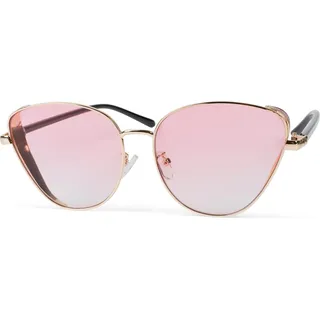 styleBREAKER Damen Cateye Sonnenbrille mit Glitzer Element, Metall Rahmen und Polycarbonat Gläser, Katzenaugen Form, Retro Look 09020104 - Gold