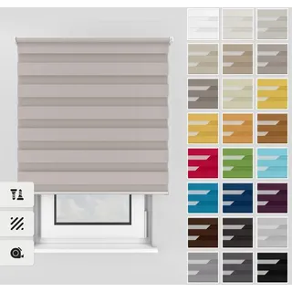 Estika Doppelrollo mit Bohren 125x220 cm Farbe: Cream, Rollo Deckenmontage und Wandmontage Fenster rollos für innen, Jalousien Fenster, Tür Rollo